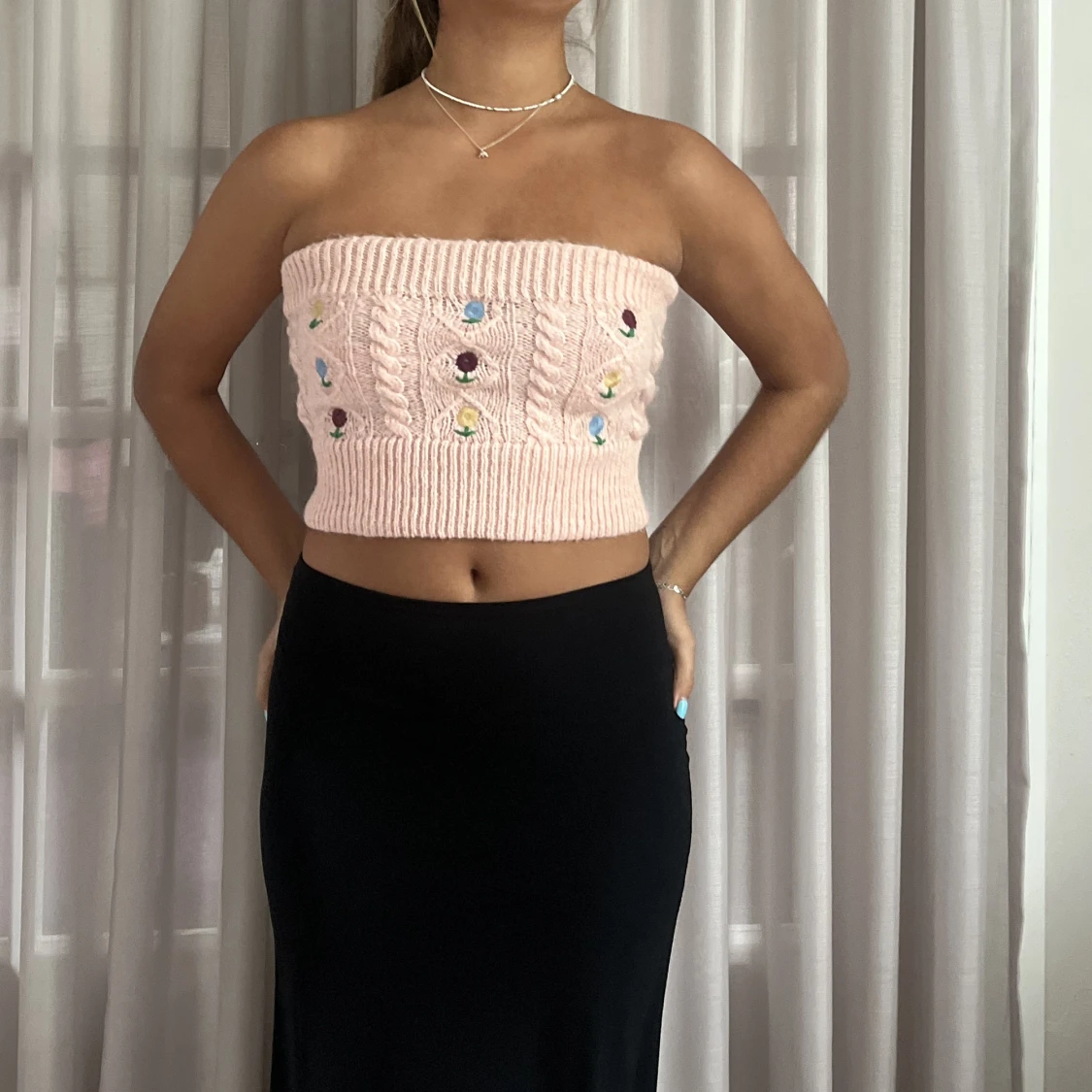 Zara stickad tubetopp