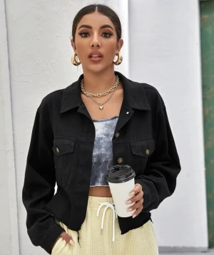 svart jeansjacka - den passar mig inte