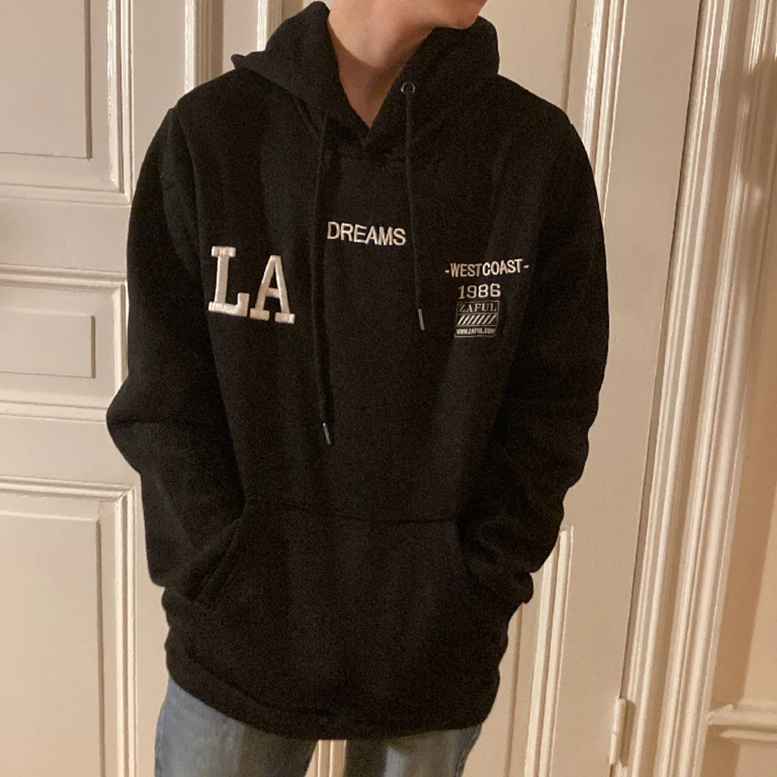 Svart Hoodie med tryck