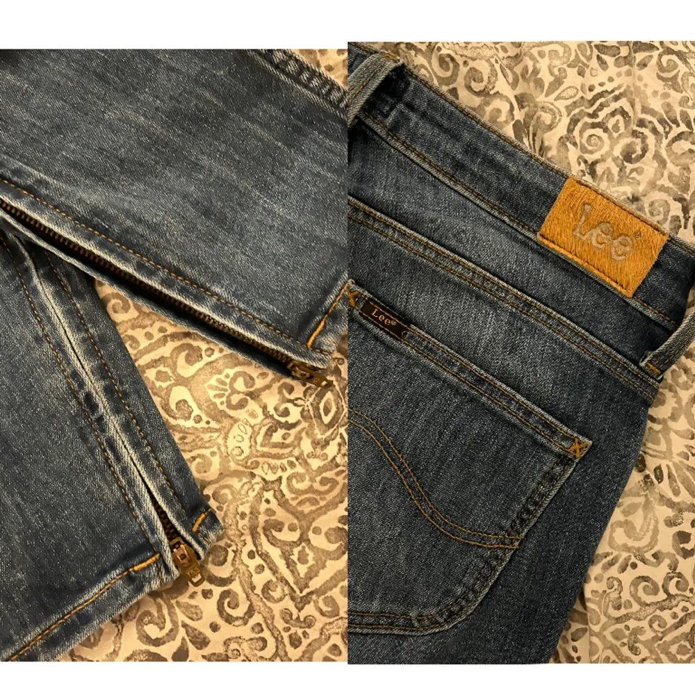 Jättefina, knappt använda Lee jeans. De har diskreta dragkedjor på varje ben längst ner, se bild.  W28/L31. Jeans & Byxor.