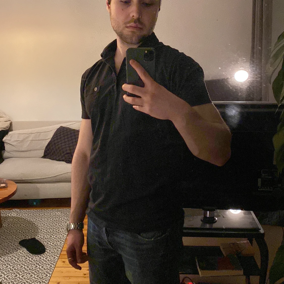 Grå piké med go passform - 91