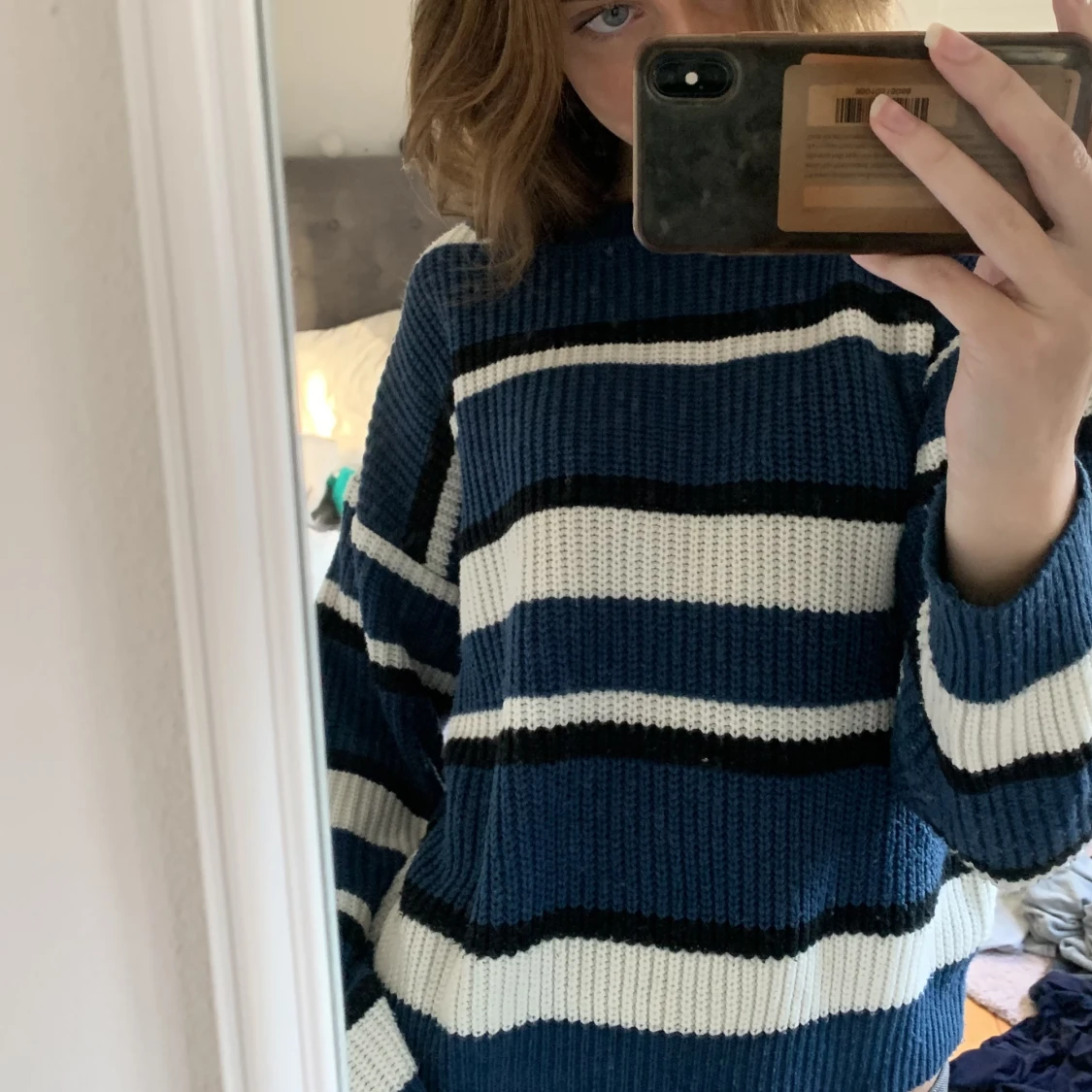 Randig stickad tröja