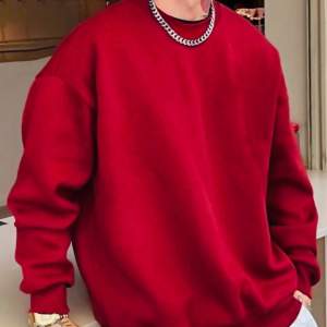 H&M loose fit red mens sweatshirt Hm tröja röd herr street basic plagg i storlek S, passar även M då den är något oversize
