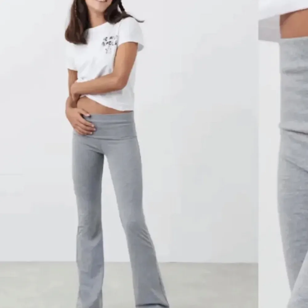 Hej säljer ett par gråa youga pants från Gina Tricot för 100 kr nypris är 200 och dem är som nyskick har använt ca 2 till 3 gånger tvättade 1 gång så verkligen i fint skick. Dem är i storlek 158-164 dem är Gina Young går att sänka pris hör av dig💗💗. Jeans & Byxor.