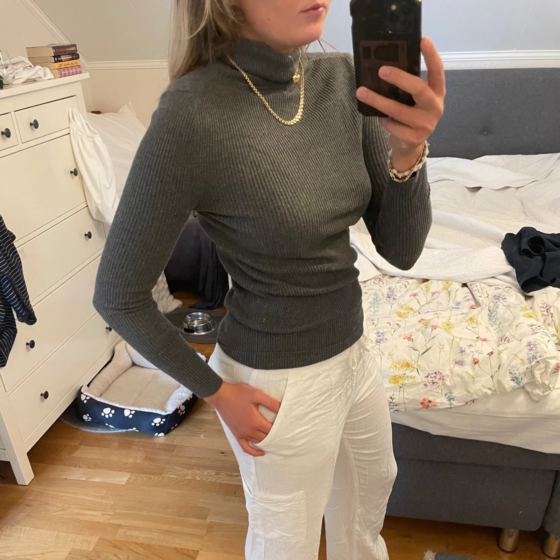 Grå polo tröja  - 90