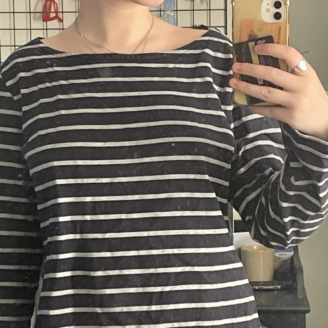 Oversized randig långärmad tröja 