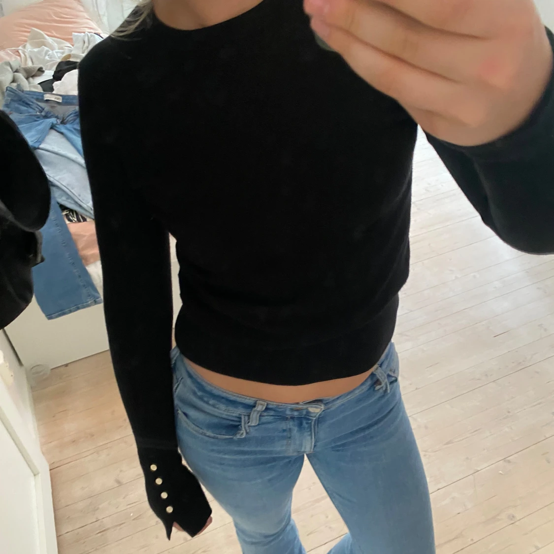 Svart långärmad Zara tröja 