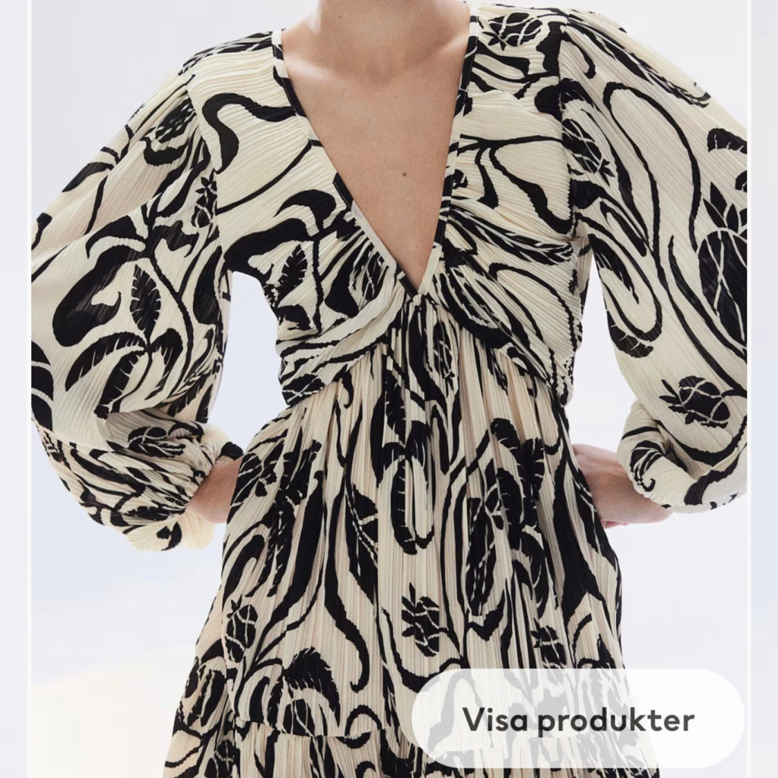 Plisserad klänning H&M