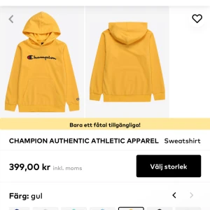 Champion gul tröja  - Den har ett litet håll men är knappt använd.