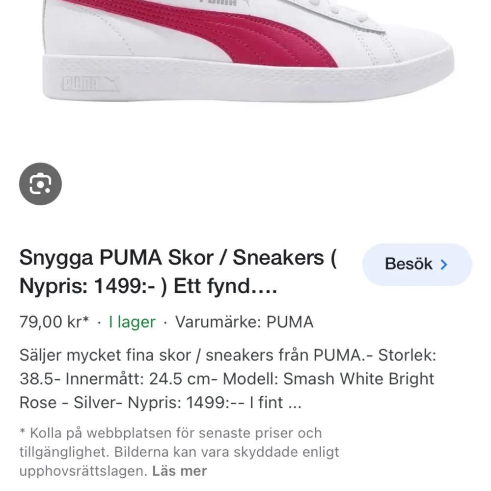 Puma skor, i väldigt bra skick, säljer för billigt för att vill bli av 💕💕. Skor.