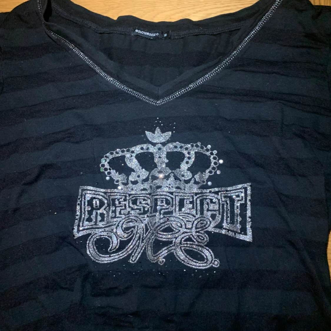 Randig trekvarts tröja  - 90