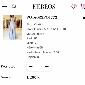 Balklänning  - Säljer nu min balklänning då den inte kommer till användning något mer. Använd en gång och det var på balkvällen. Vi har syt till den i axlarna men går säkert att sprätta bort. 