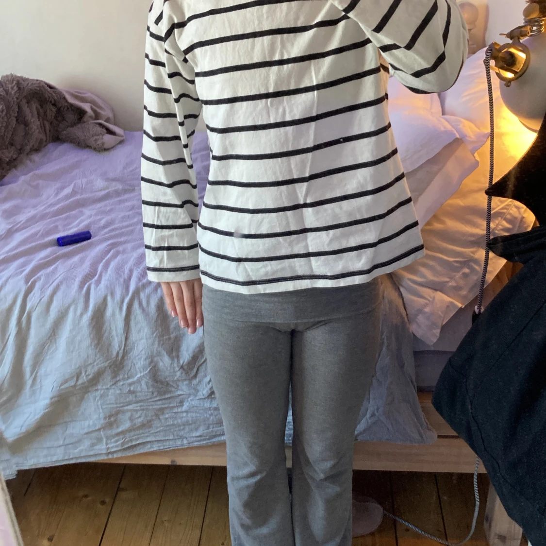 🖤🤍randig vit och svart långärmad tröja🖤🤍 - 90