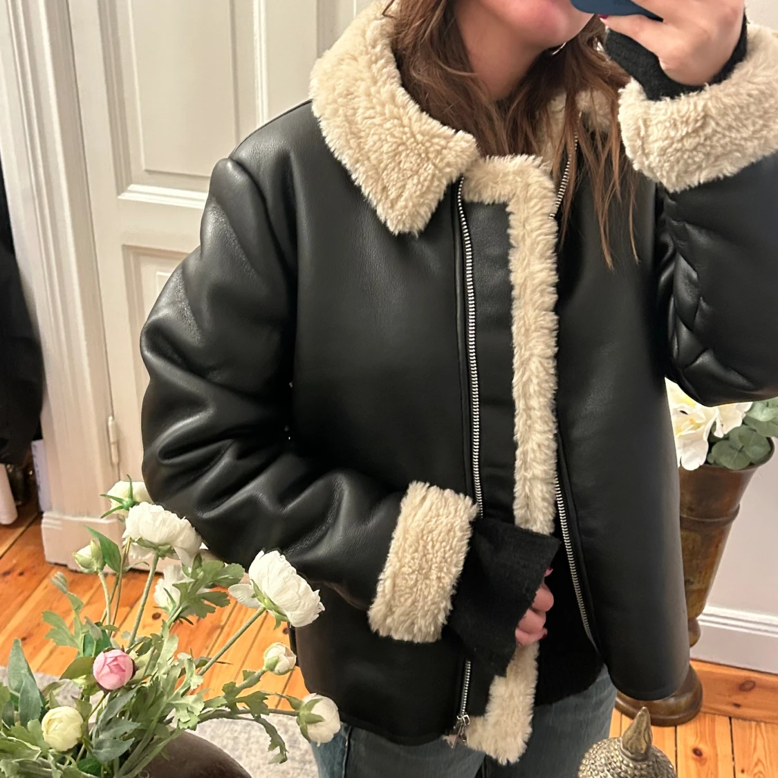 Teddy jacka med skinn - 91