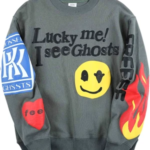 Kanye Lucky Me It's My Birthday Sweatshirt, Storlek L - Kanye Lucky Me It's My Birthday Sweatshirt, Storlek L  En tidlös tröja i hip-hop-stil, Om du gillar rappare eller rapmusik kommer du inte att ångra det. Rekommenderas för hiphop, parkour, sport, fritid, dejting och fester.