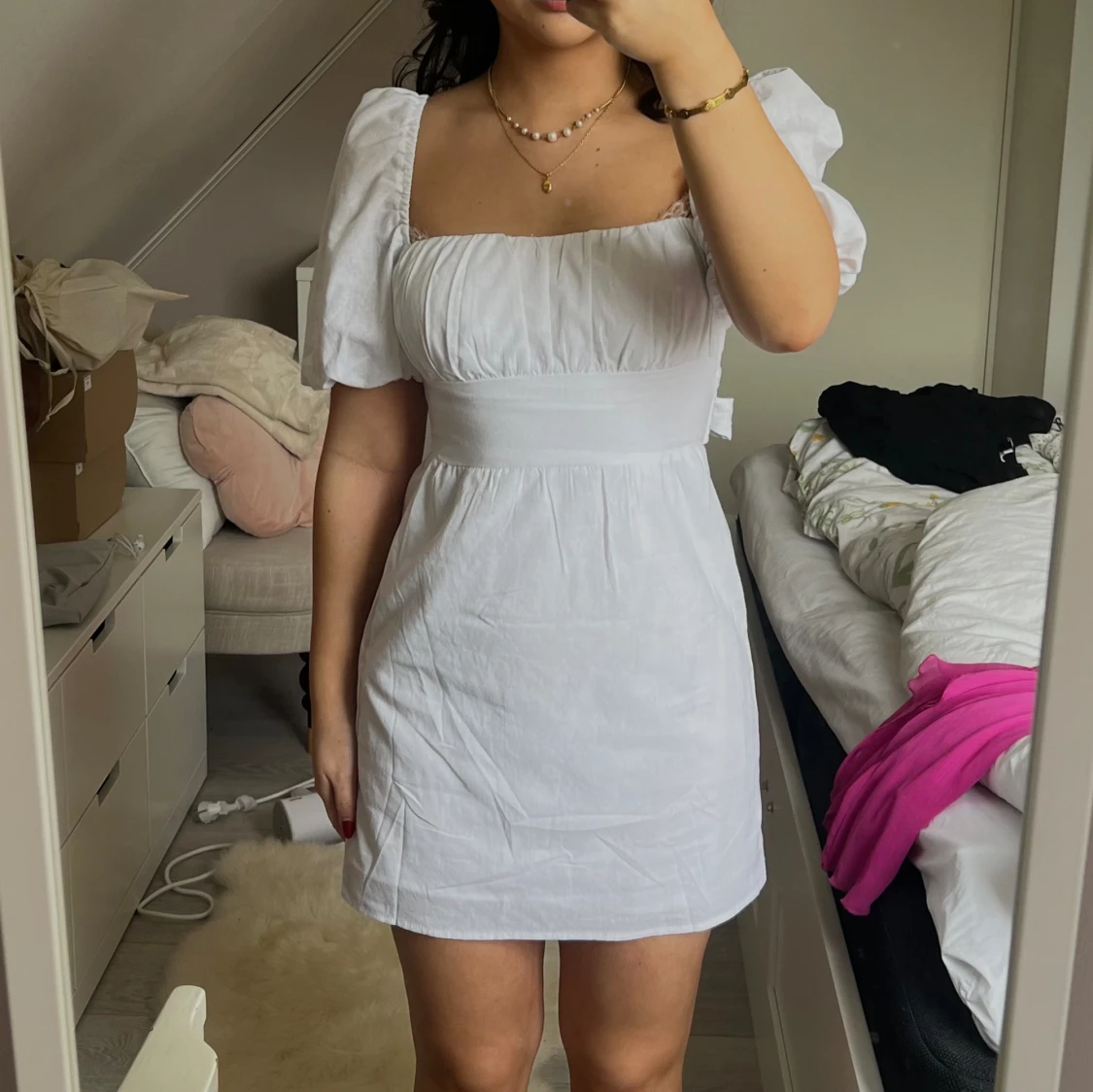 Vit Miniklänning - 90