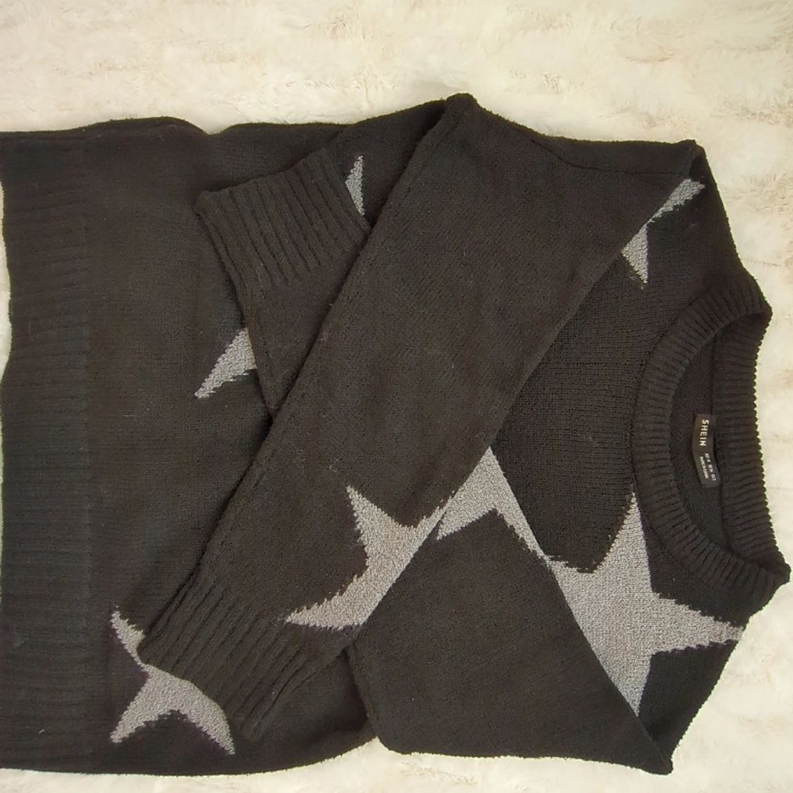 Svart långärmad stjärn tröja - 90