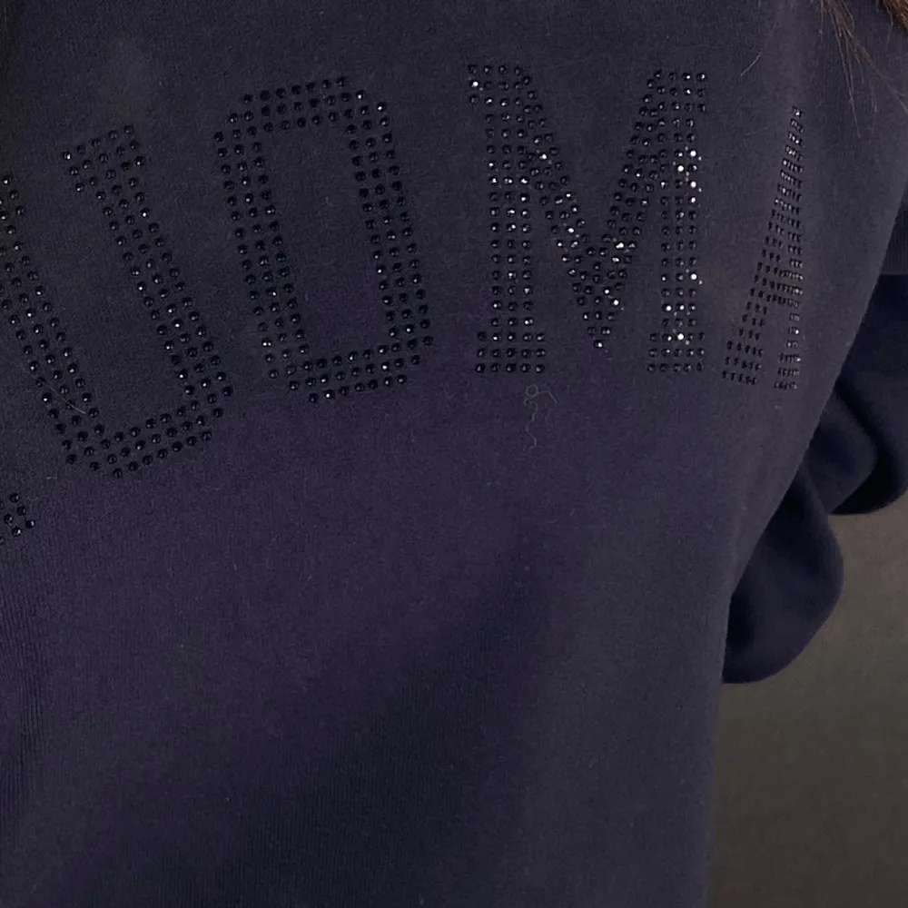 Jätte fin sweater med strass/ glitter text . Hoodies.