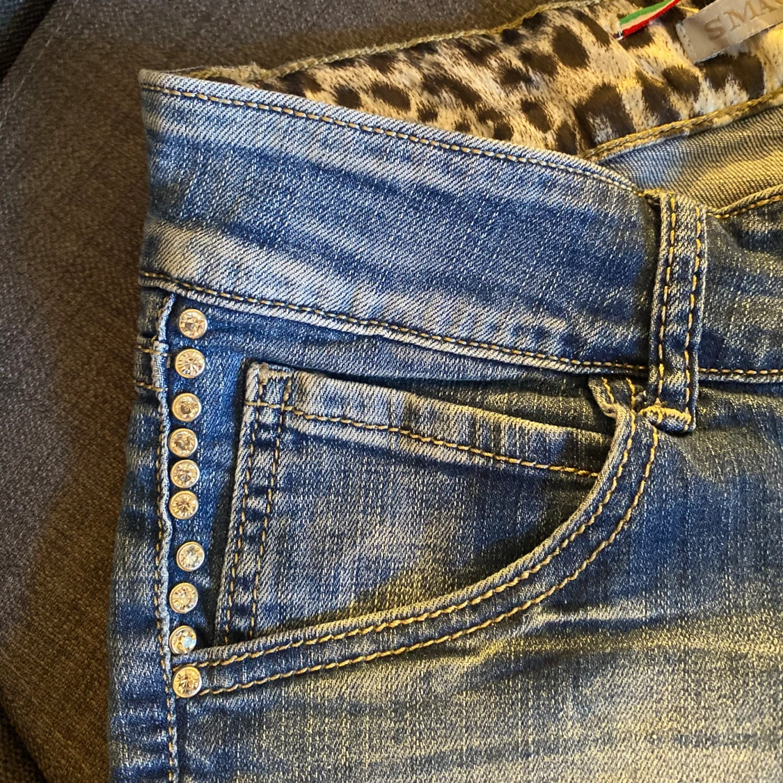Lågmidjade jeans shorts - 90