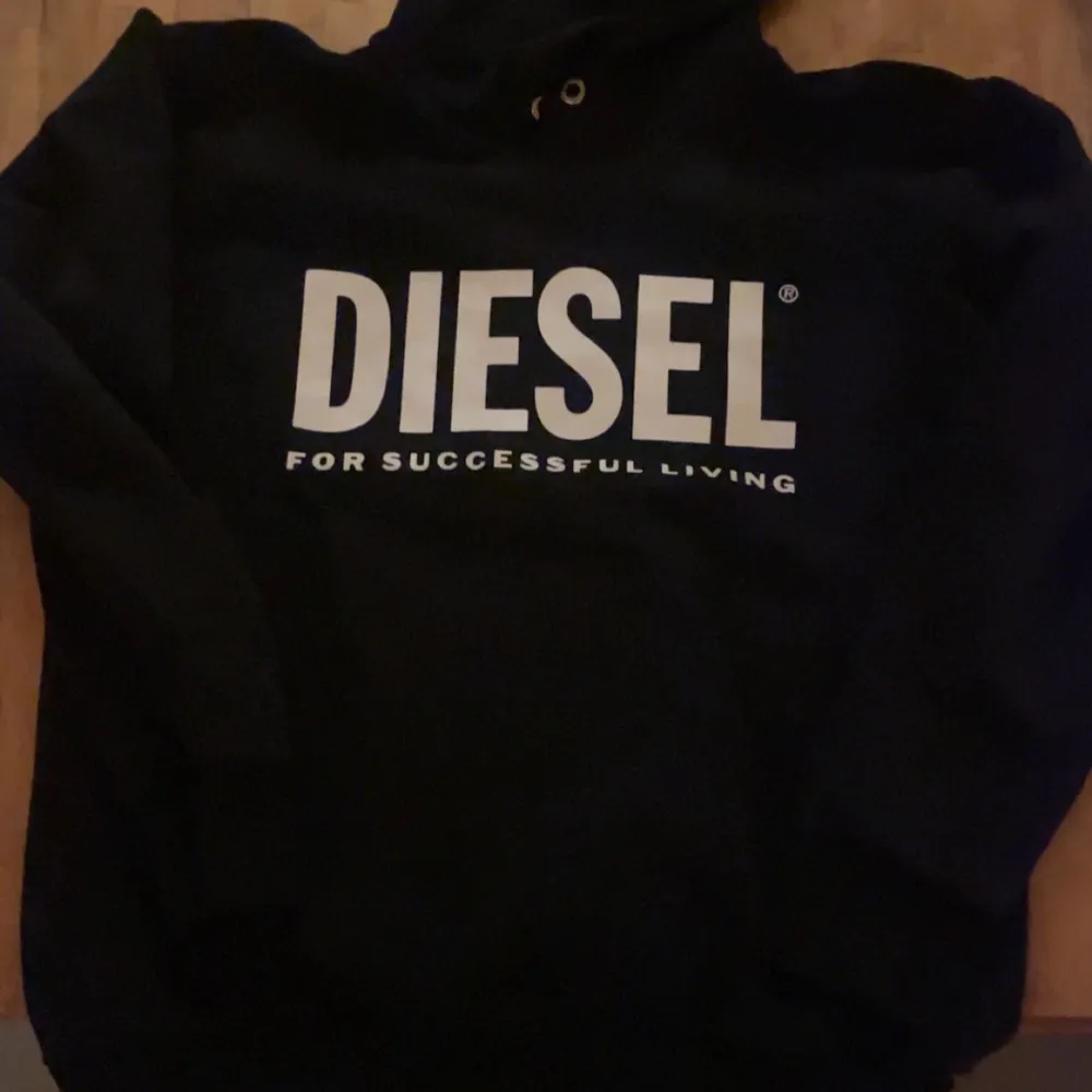 Mega snygg svart diesel hoodie som jag köpt i Schweiz på en diesel butik. skick: 10/10 Sprillans ny. Hoodies.