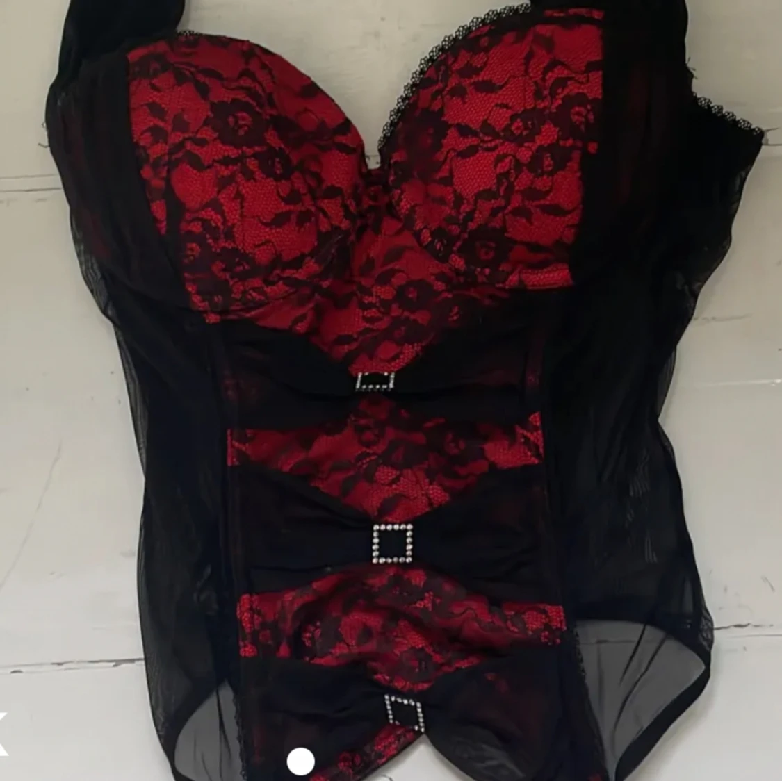 Röd och svart Korsett