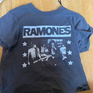 ramones bandtröja - ramones bandtröja från hm devided! tror inte den finns i lager längre. är lite croppad så mindre och kortare än en vanlig tshirt. inga defekter! storlek xs men skulle kunna passa en s. har katt :)