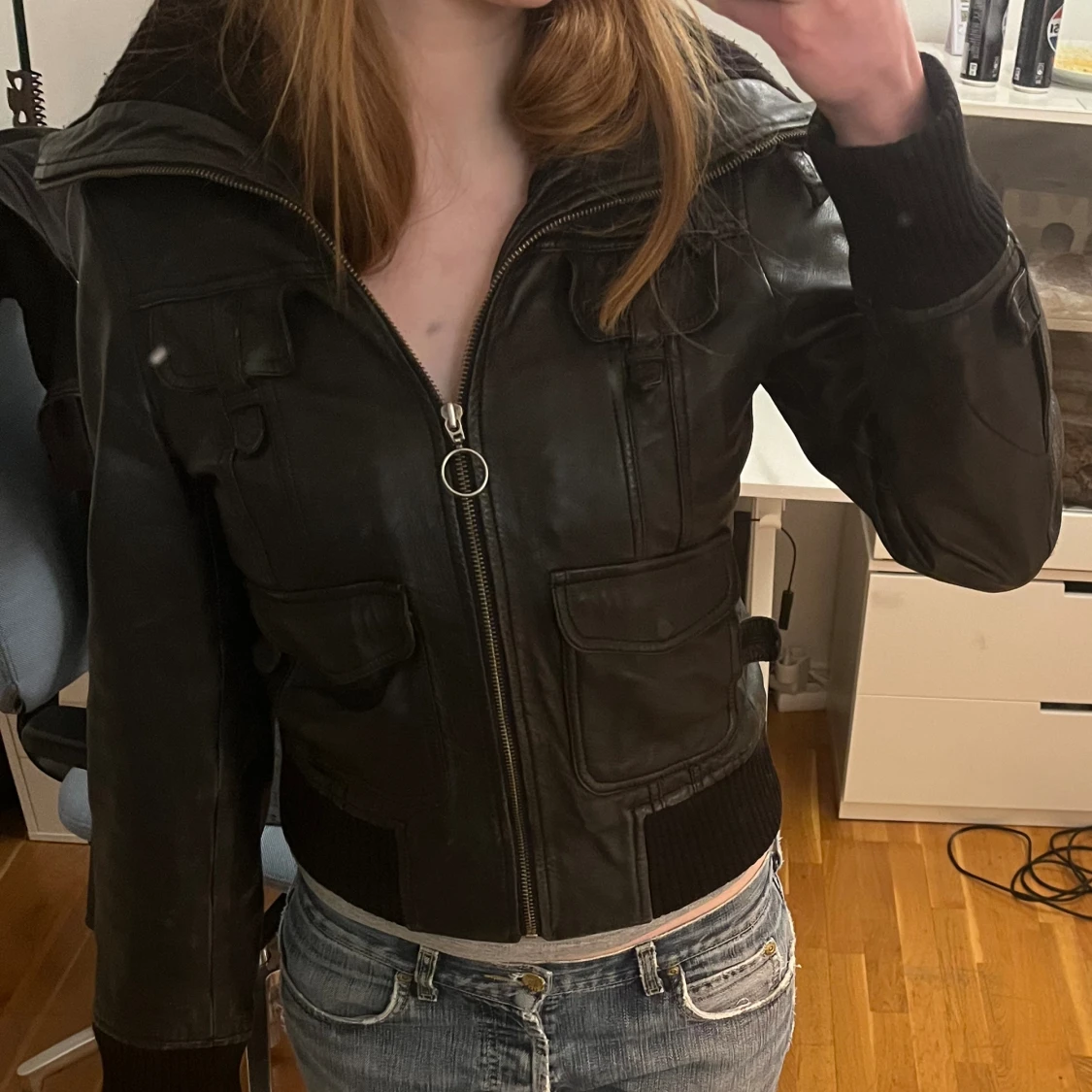 Äcklets läder jacka - 90