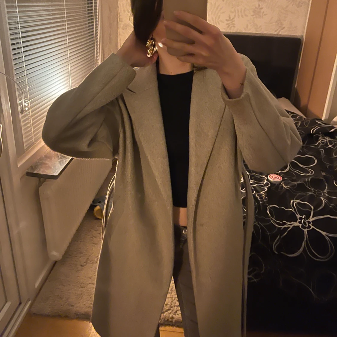 Jätte fin beige lång kappa!