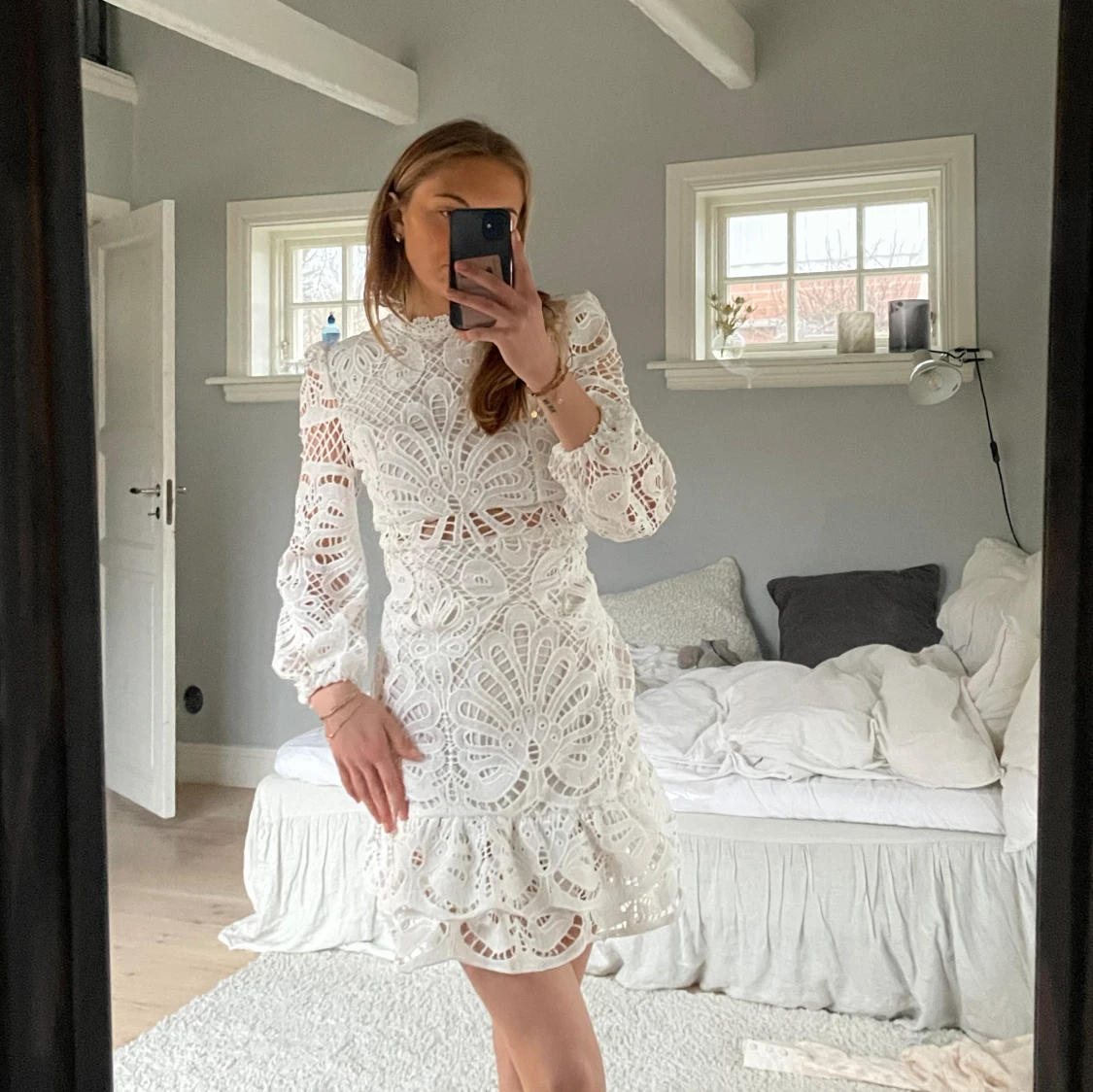 Vit miniklänning  - 90
