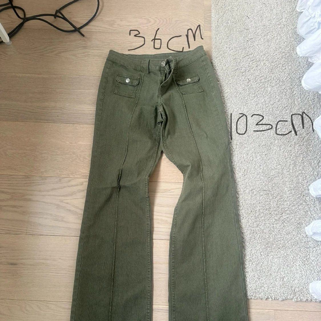 Gröna lågmidjade jeans - 90