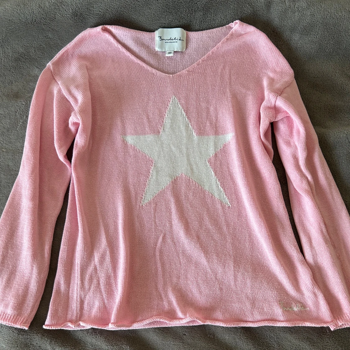 Rosa stickad tröja - 90