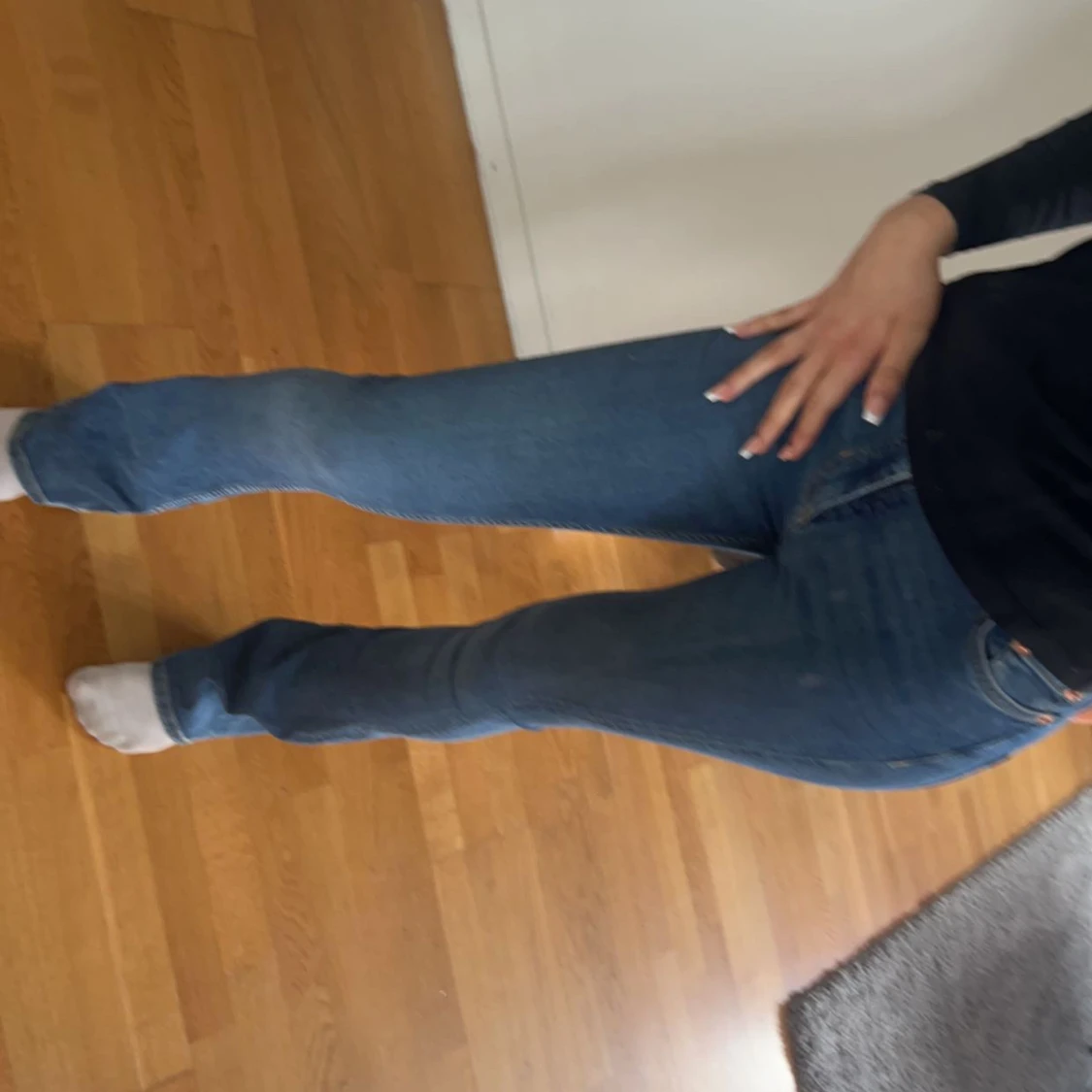 Blåa bootcut jeans - 91