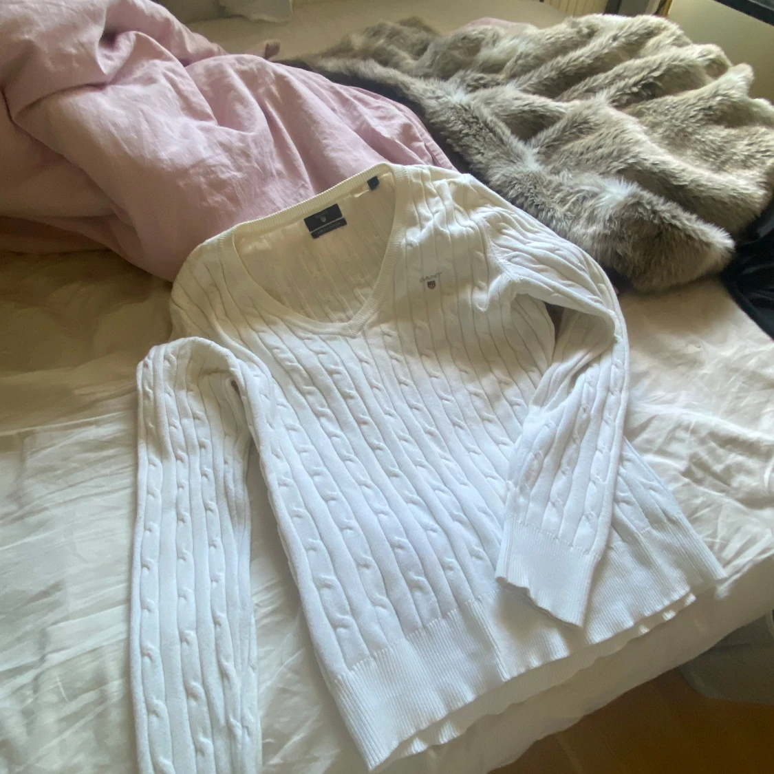 Gant stickad vit - 90