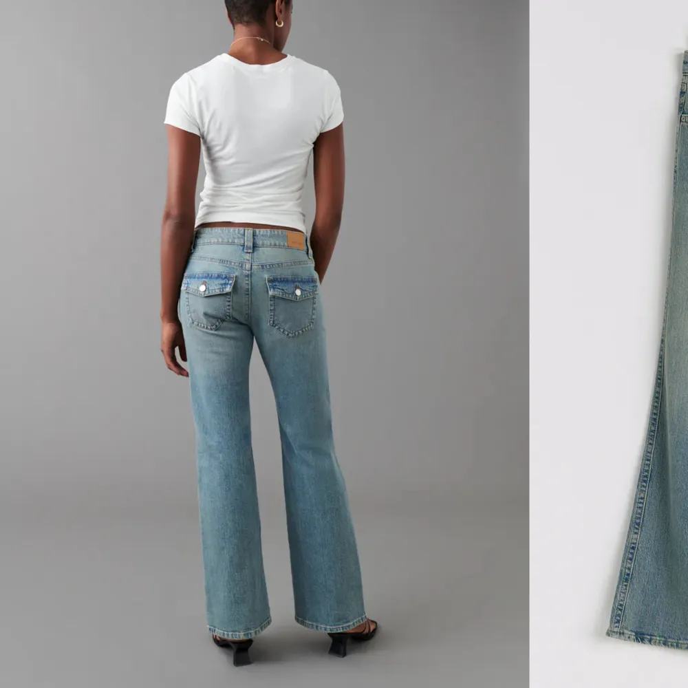 Helt oanvända jeans ville försöka göra retur men hade sytt upp dem för dem var för långa men passar dig som är mellan 159-164, köpta för 500 säljer för 450 . Jeans & Byxor.