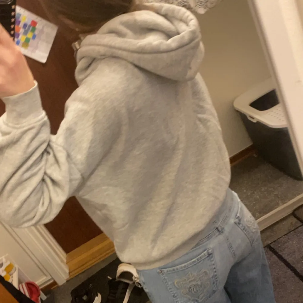En grå hoodie från bikbok, säljer för att jag inte använder den, den har används 2 gånger, köpt för 399, priset kan diskuteras❤️. Hoodies.