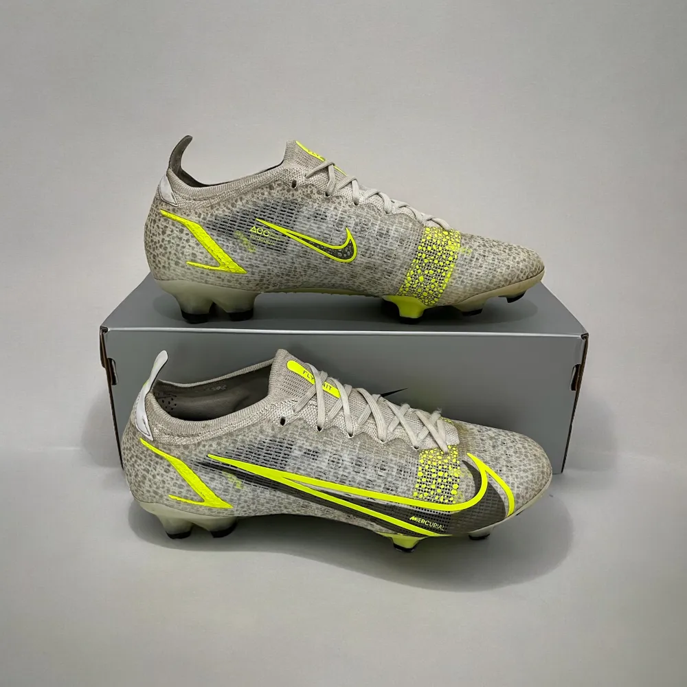 Nike Mercurial Vapor 14 Elite FG “Silver Safari”🦓, Skick- 8.3/10 (Väskan till skorna ingår). Skor.