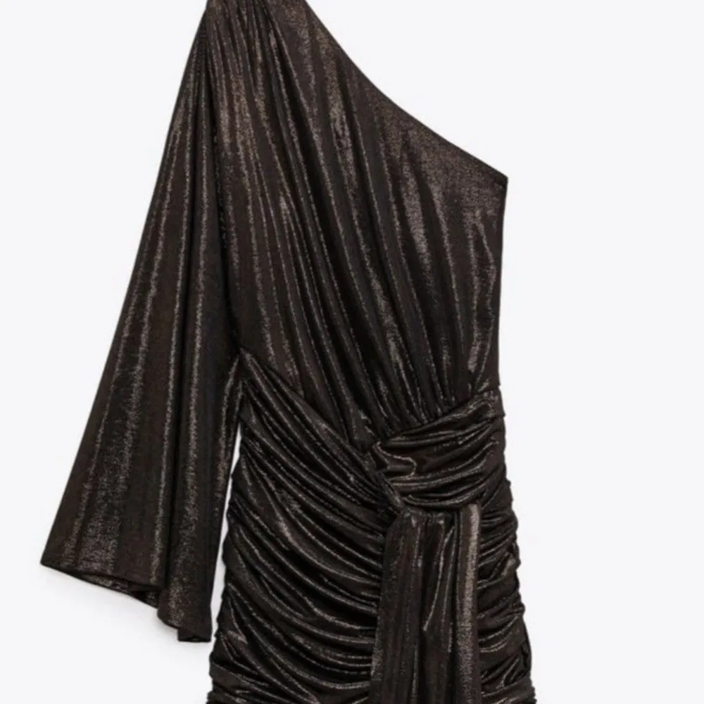 Helt slutsåld! Super cool klänning från zara i metallic  Aldrig använd, prislapp kvar Jätte bra till fest  Studio 54. Klänningar.