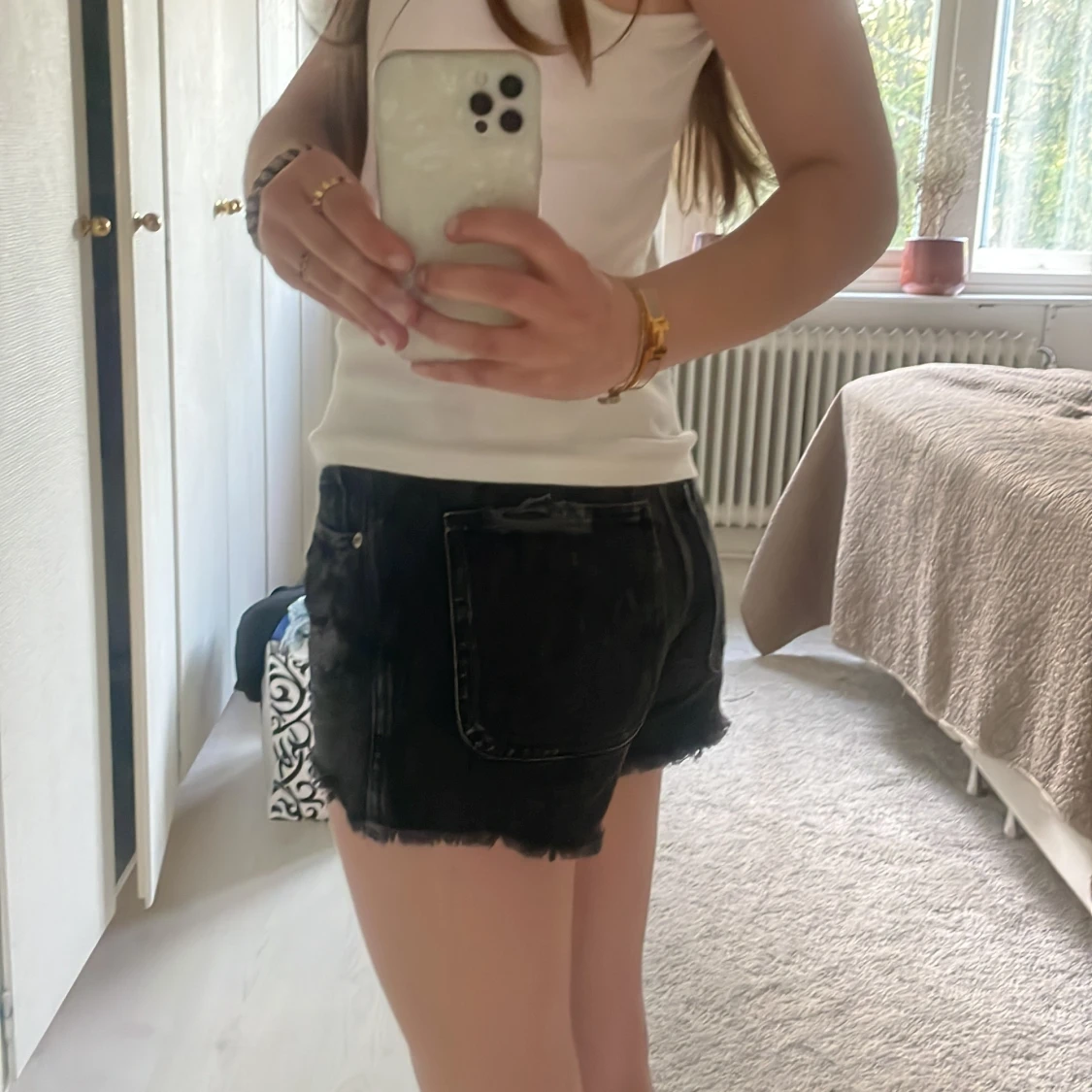 Svarta jeansshorts  - 90