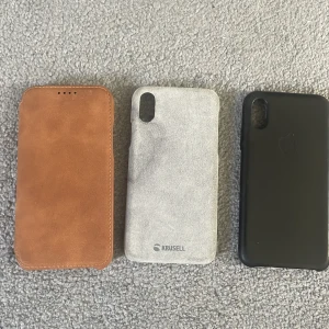 Skal till iPhone XR  - Plånbokskalet är inte andvänt,  De andra två har används få gånger  Plånboskalet 50 De andra två 25 var 