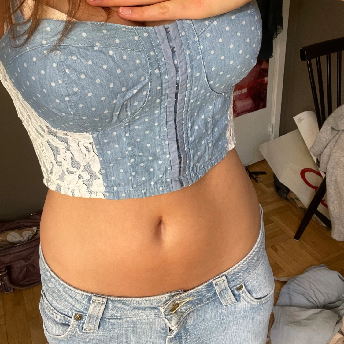 Jeans topp, linne, korsett - 91