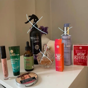 Kit: Rosmarinolja, Kerastase värmeskydd, Ariana Grande parfym osv.  - 1. Anastasia of Beverly hills läppglans 40kr   2. Yves Roche gel serum 40kr   3. The Balm highlighter 70kr  4. TRESemmé SÅLD    5. Rosmarinolja 70kr  6. Yves Roche parfym 50kr  Få hela kitet för 150kr!  (Obs Kerastase och ARI parfymen säljs separat) 