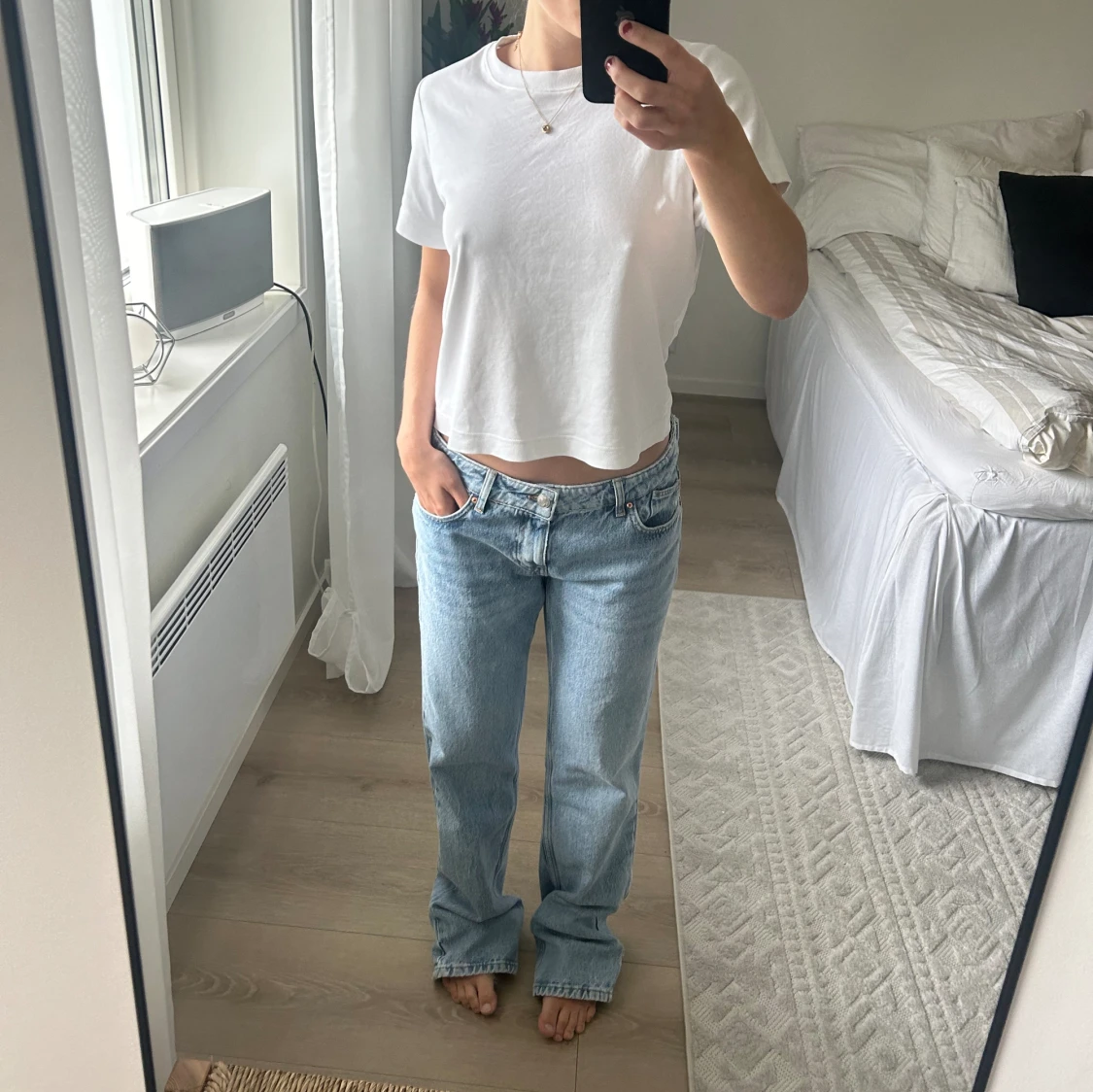 Zara jeans, raka med låg midja  - 90