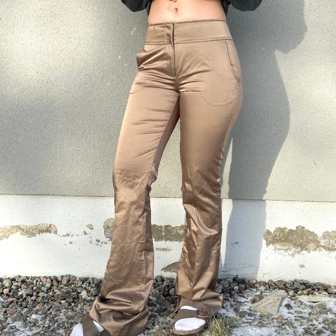 Beiga satin byxor