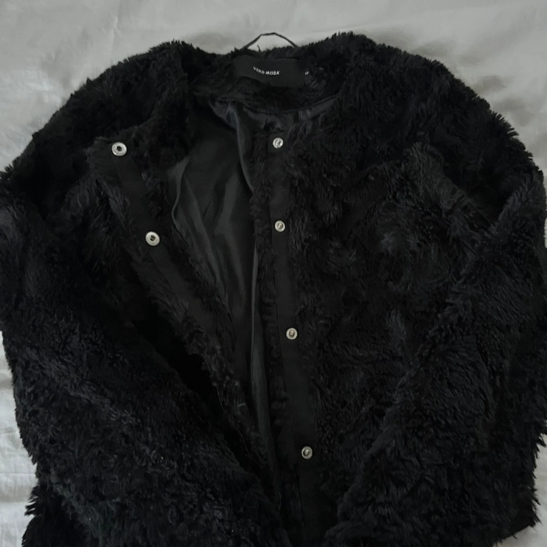 Svart pälsjacka - 90