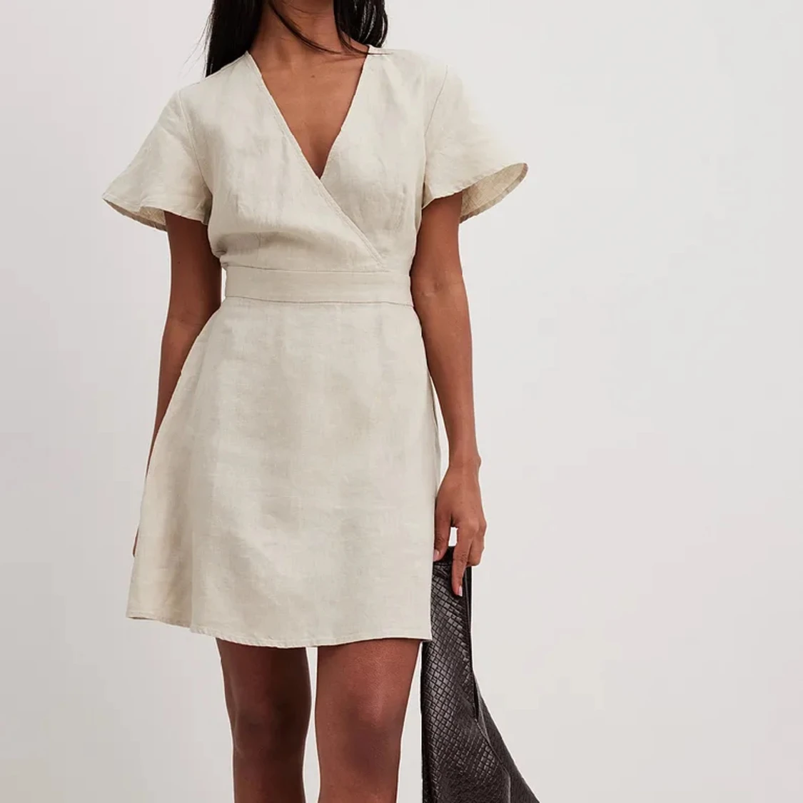 Gullig klänning i linne - 91