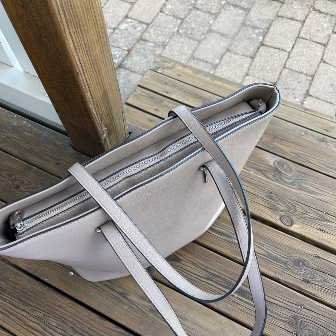 Grå/beige handväska - 90