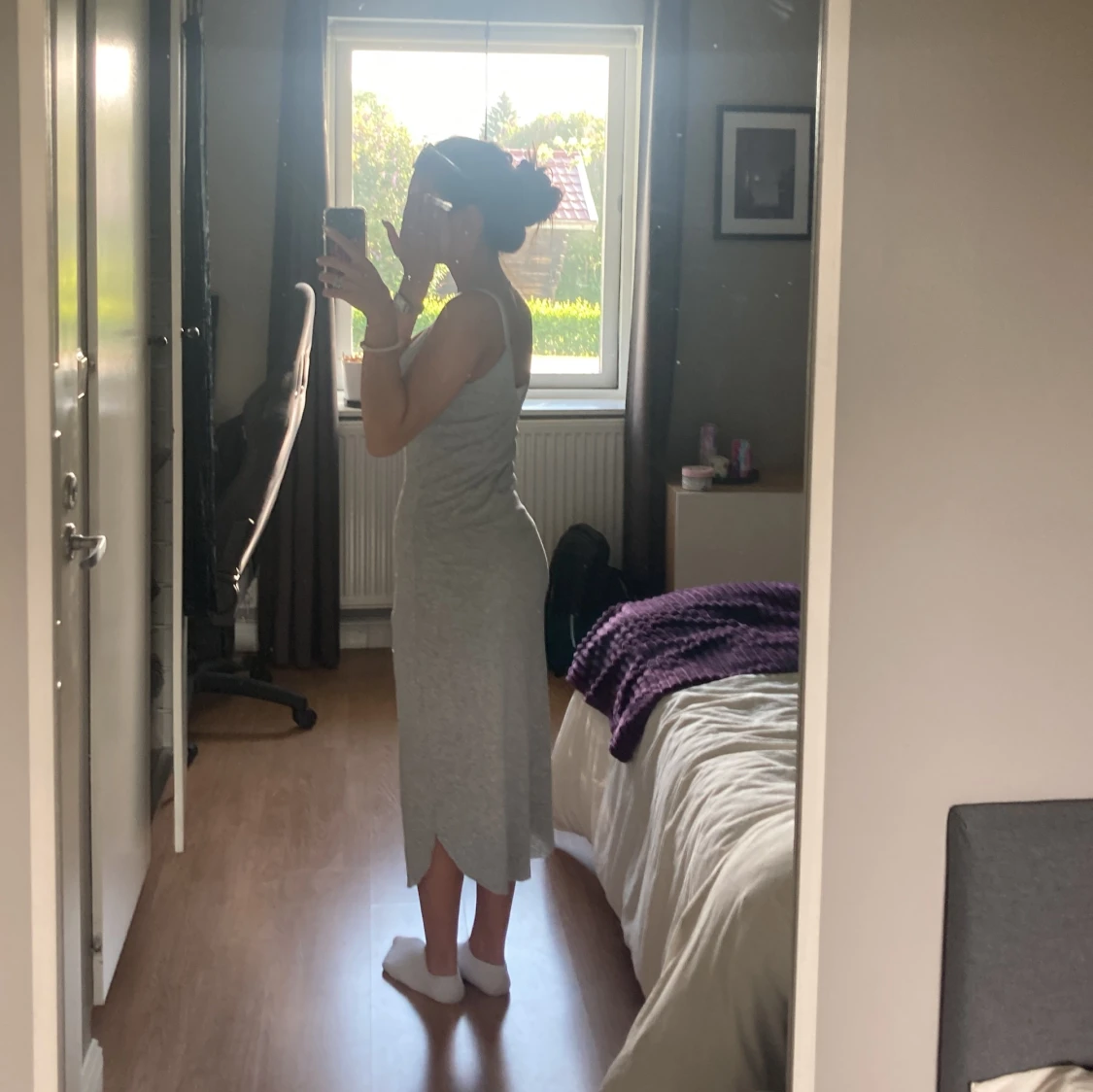 Grå långklänning  - 90