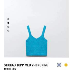 Blått stickat linne från Zara i storlek S. Köpt för 200 kr och är helt oanvänd. Hör av dig vid intresse av fler bilder! 