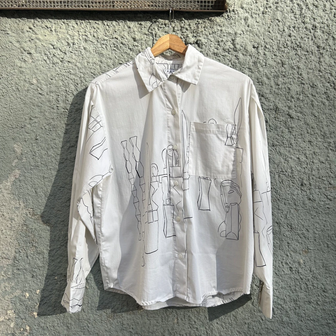 Mönstrad bomullsskjorta 