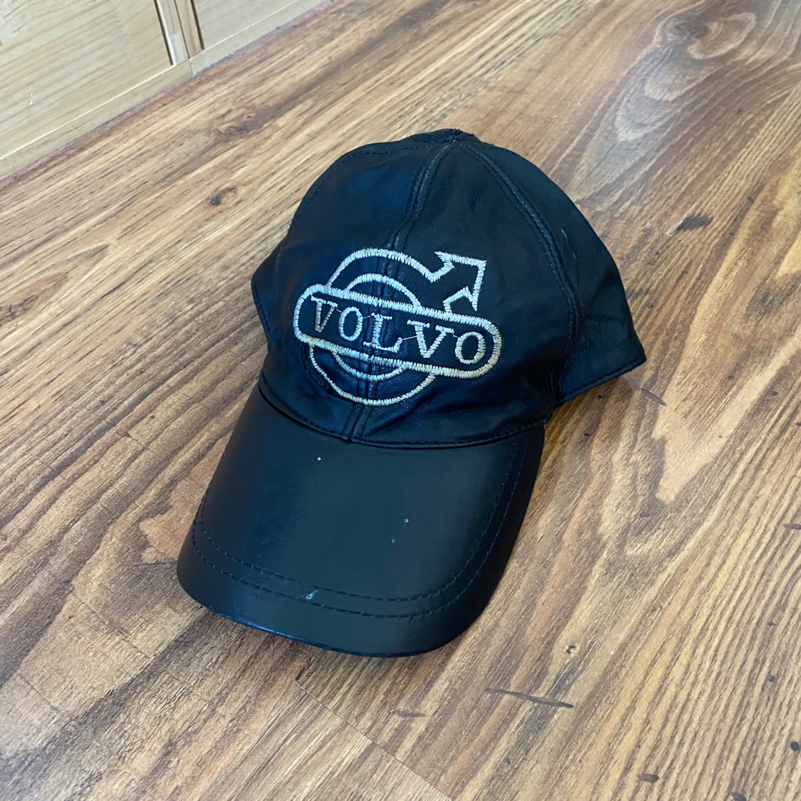 vintage leather volvo cap
